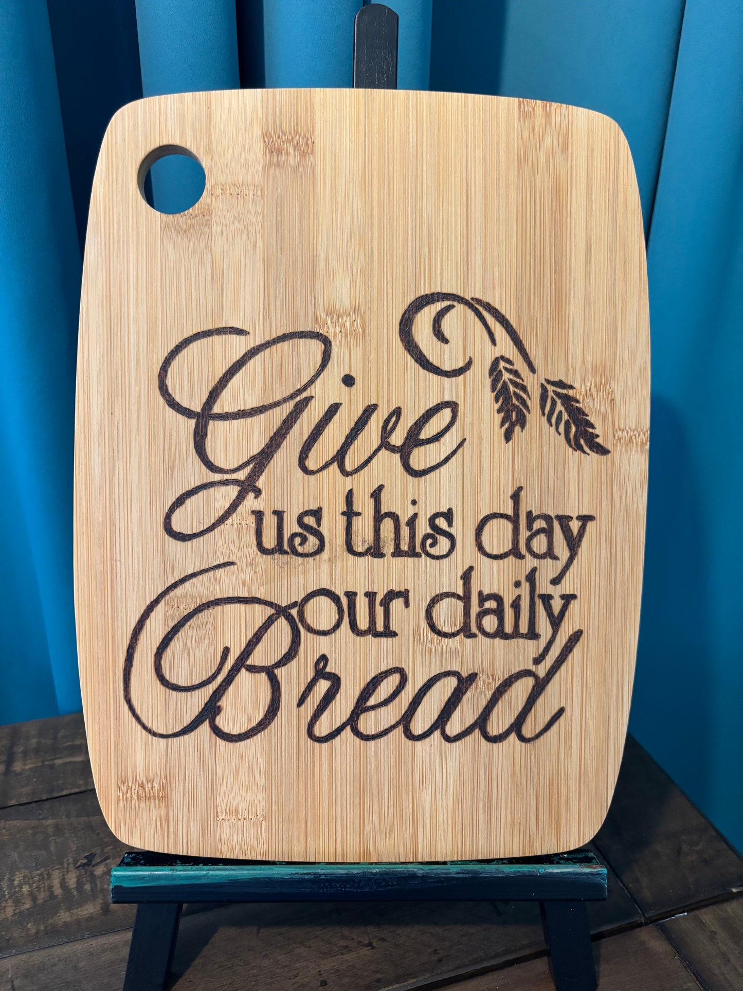 Wooden Cutting Board - Give Us This Day Our Daily Bread