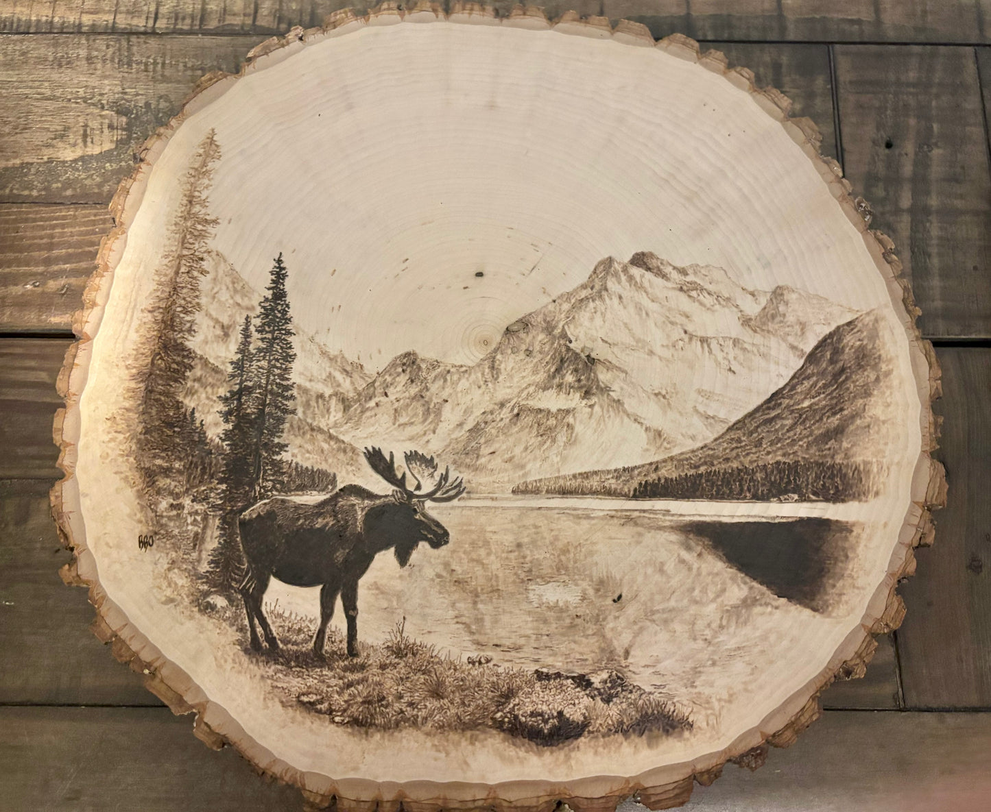 Bull Moose by a Mountain Lake