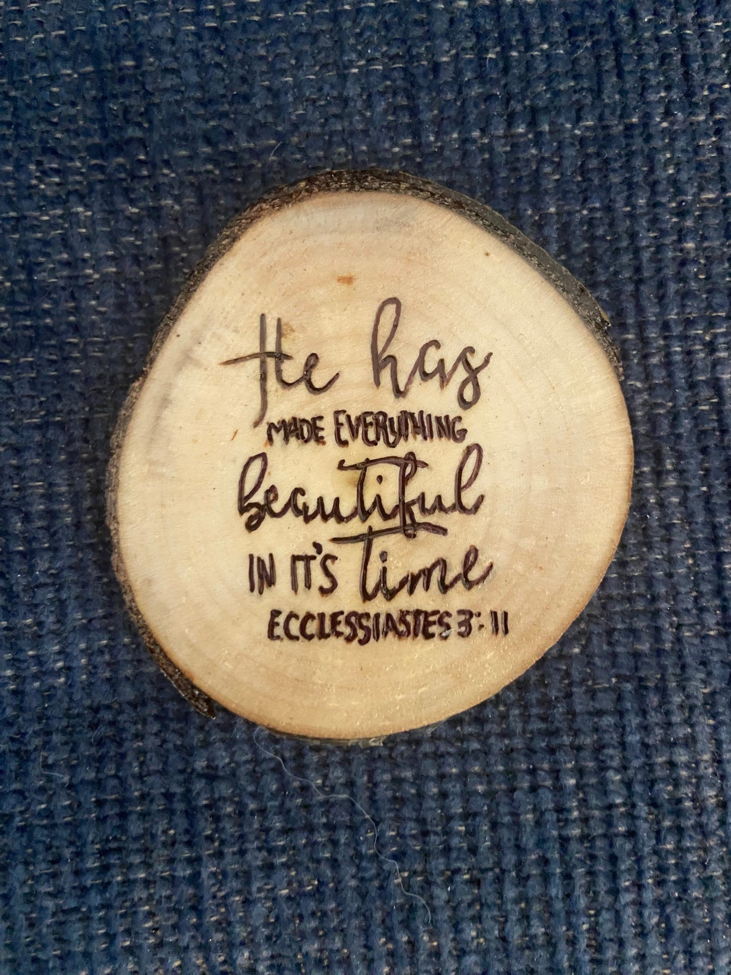Set of 5 Inspirational Quotes - Wood Slice Magnets
