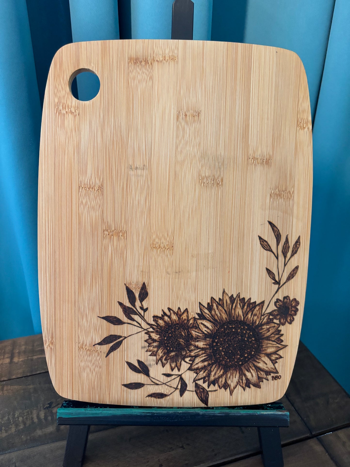 Wooden Cutting Board - Sunflowers