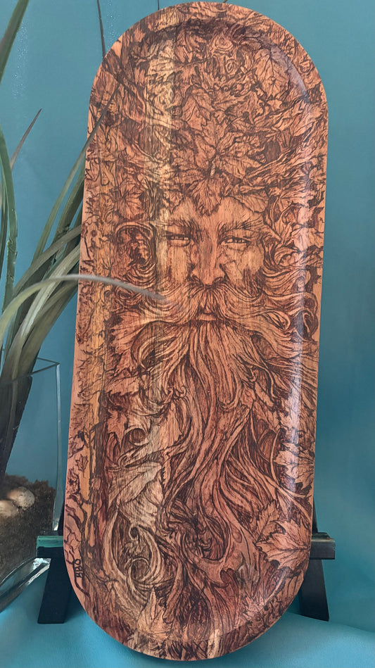 Old Man in a Tree Woodburned Art