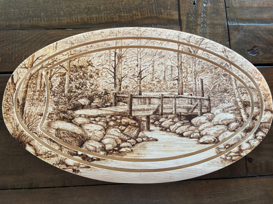 Bridge to Serenity Wood-burned Art