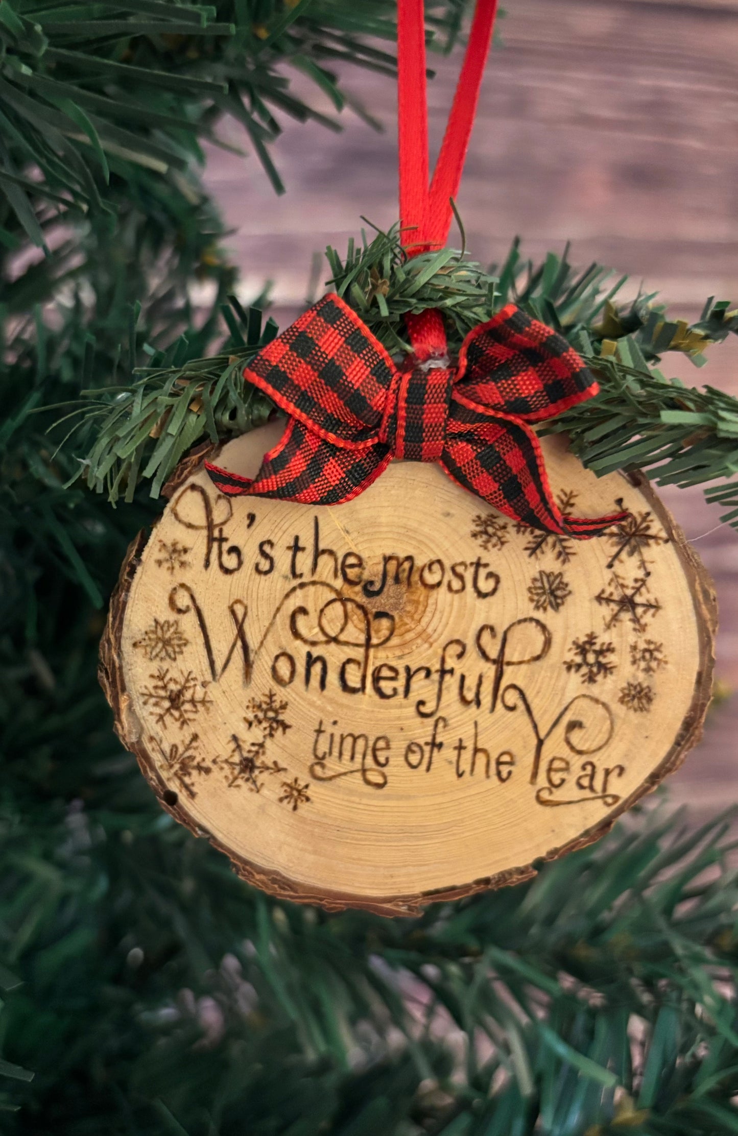 It’s the Most Wonderful Time of the Year Wood Slice Ornament