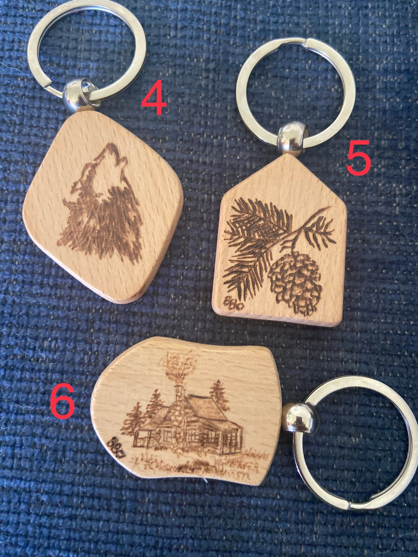 Keychains - Woodburned Art